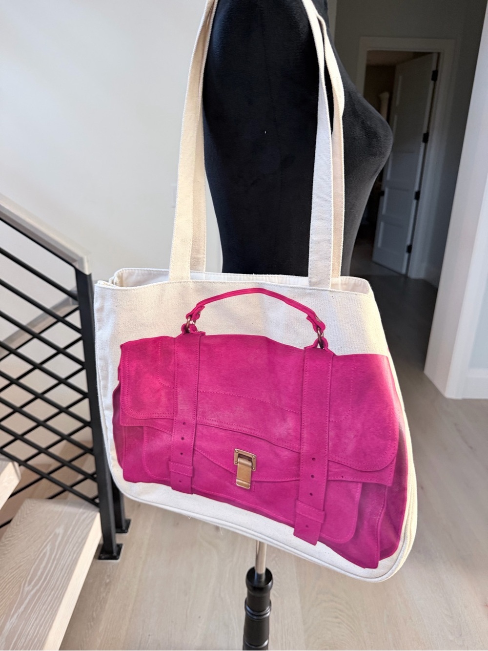 New Vintage Fuschia Thursday Friday Canvas Tote Bag